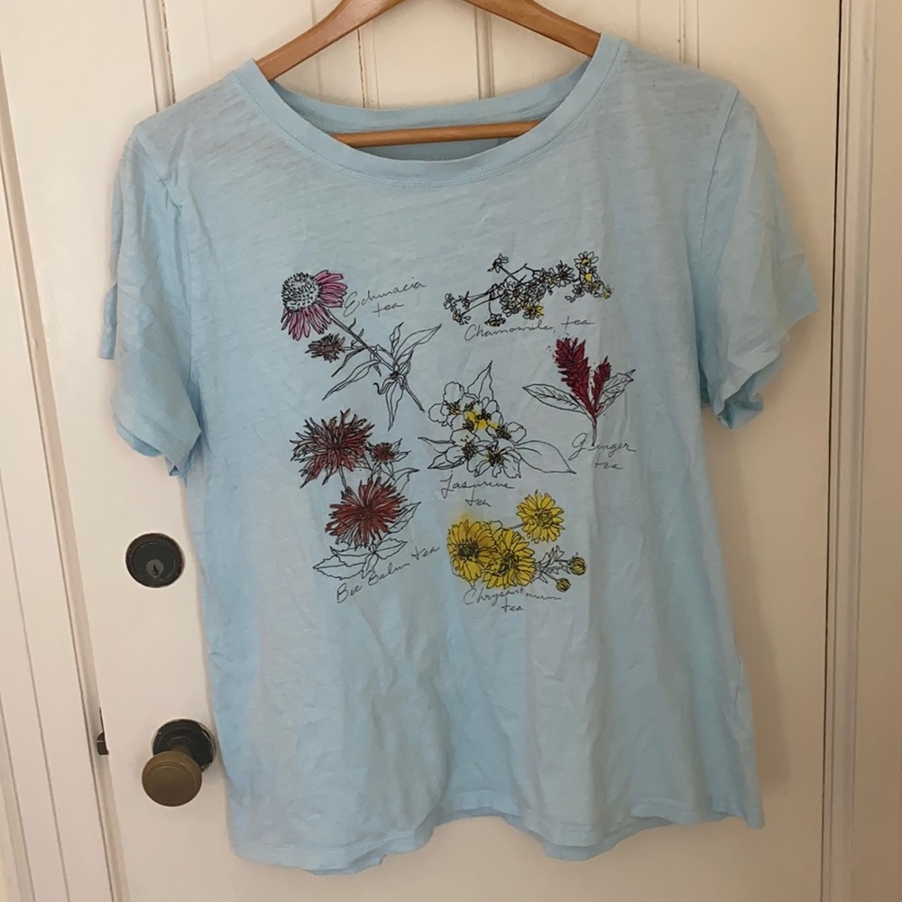 J Crew women’s tea flowers graphic tee